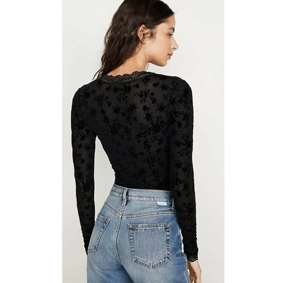 Free People Babes In Bandeaus Black Bodysuit Lace - Picture 2 of 8